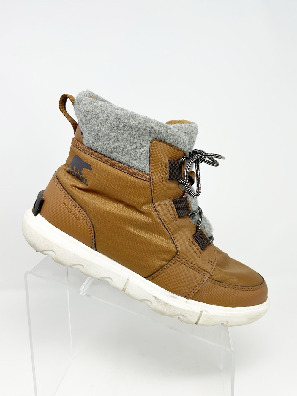 Sorel Explorer II Carnival Felt Snow Boots Brown Lace-Up Waterproof Size 9